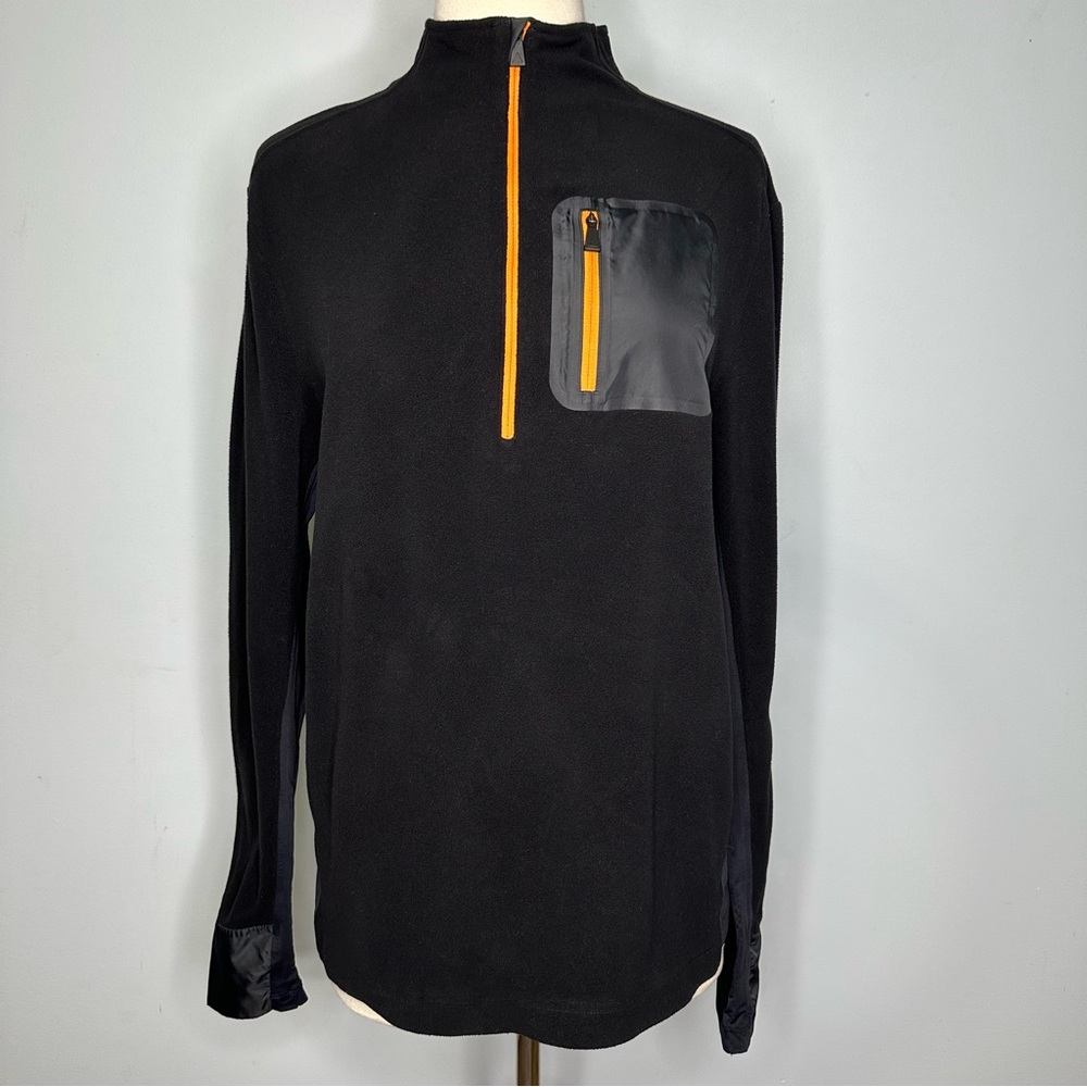 Aztech Mountain Black Lightweight Soft Fleece Mock Neck 1/4 Zip Aspen Pullover M